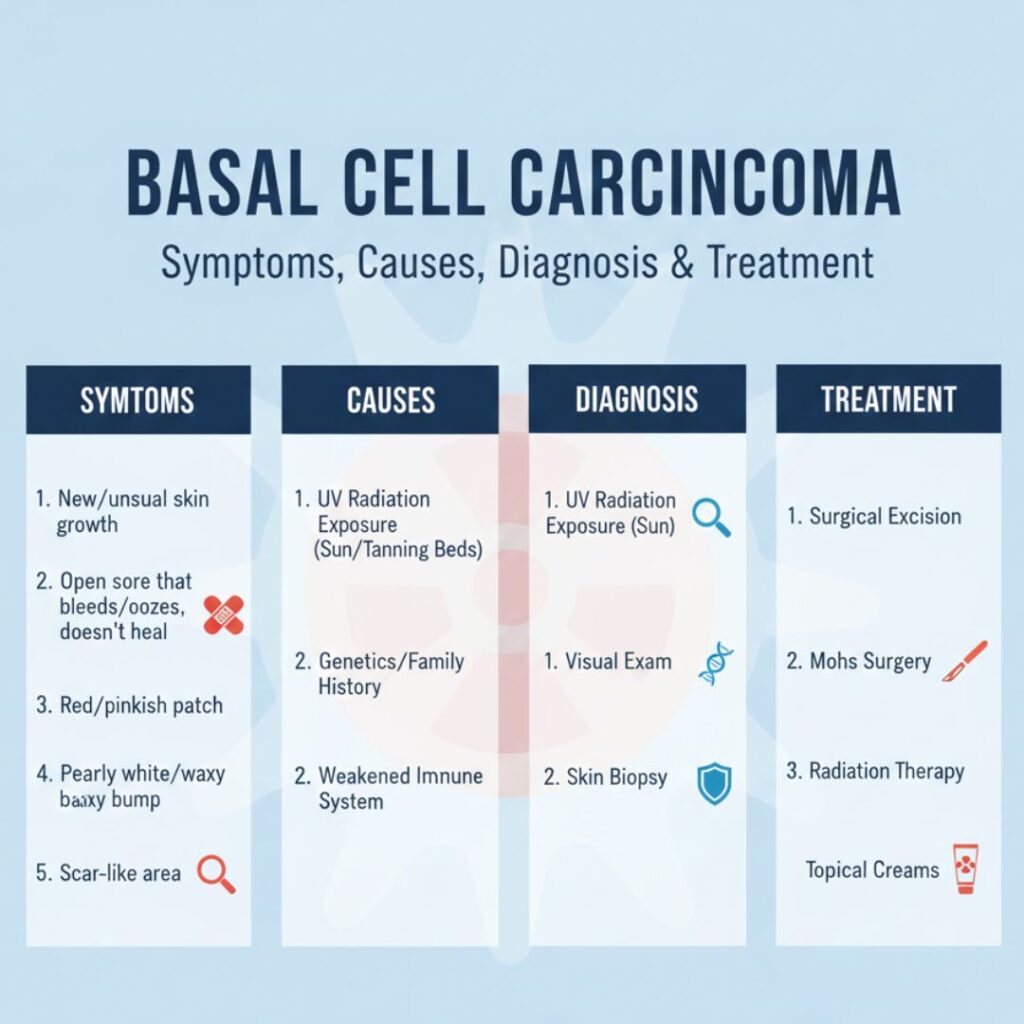 Basal Cell Carcinoma: Symptoms, Causes, Diagnosis & Treatment